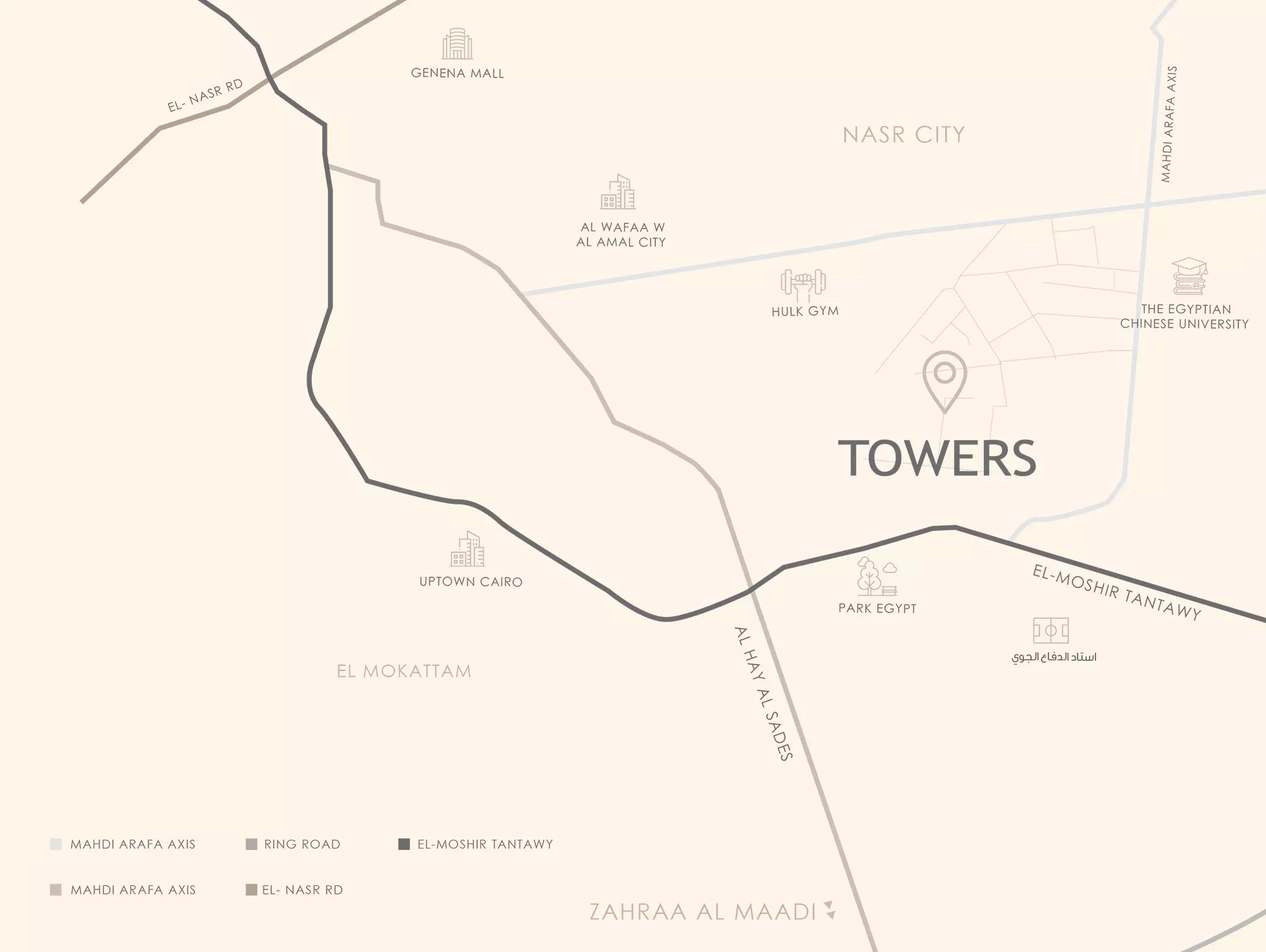 صورة لمشروع تاورز من تطوير مجموعة المرشدى في القاهرة, مدينة نصر - [1]