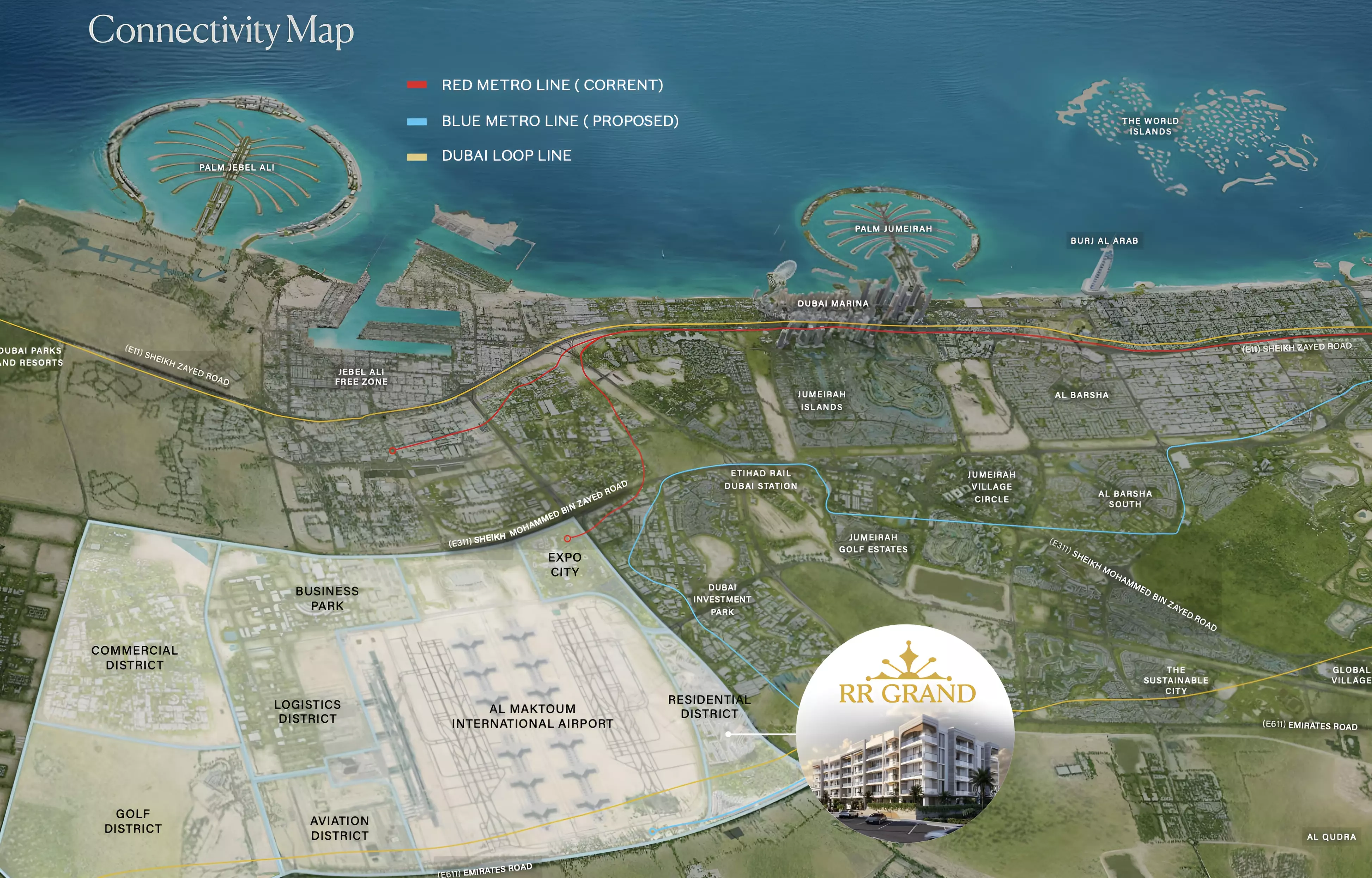 صورة لمشروع آر آر جراند من تطوير Red Rose Properties في دبي, دبي الجنوب (مركز دبي العالمي), منطقة سكنية, آر آر جراند - [1]