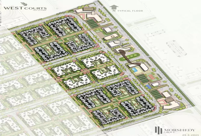صورة لمشروع ويست كورت اكتوبر الجديده من تطوير مجموعة المرشدى في الجيزة, مدينة 6 أكتوبر, طريق الواحات, ويست كورتس - [3]