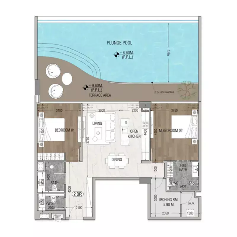 صورة مخطط ارضية الوحدة
