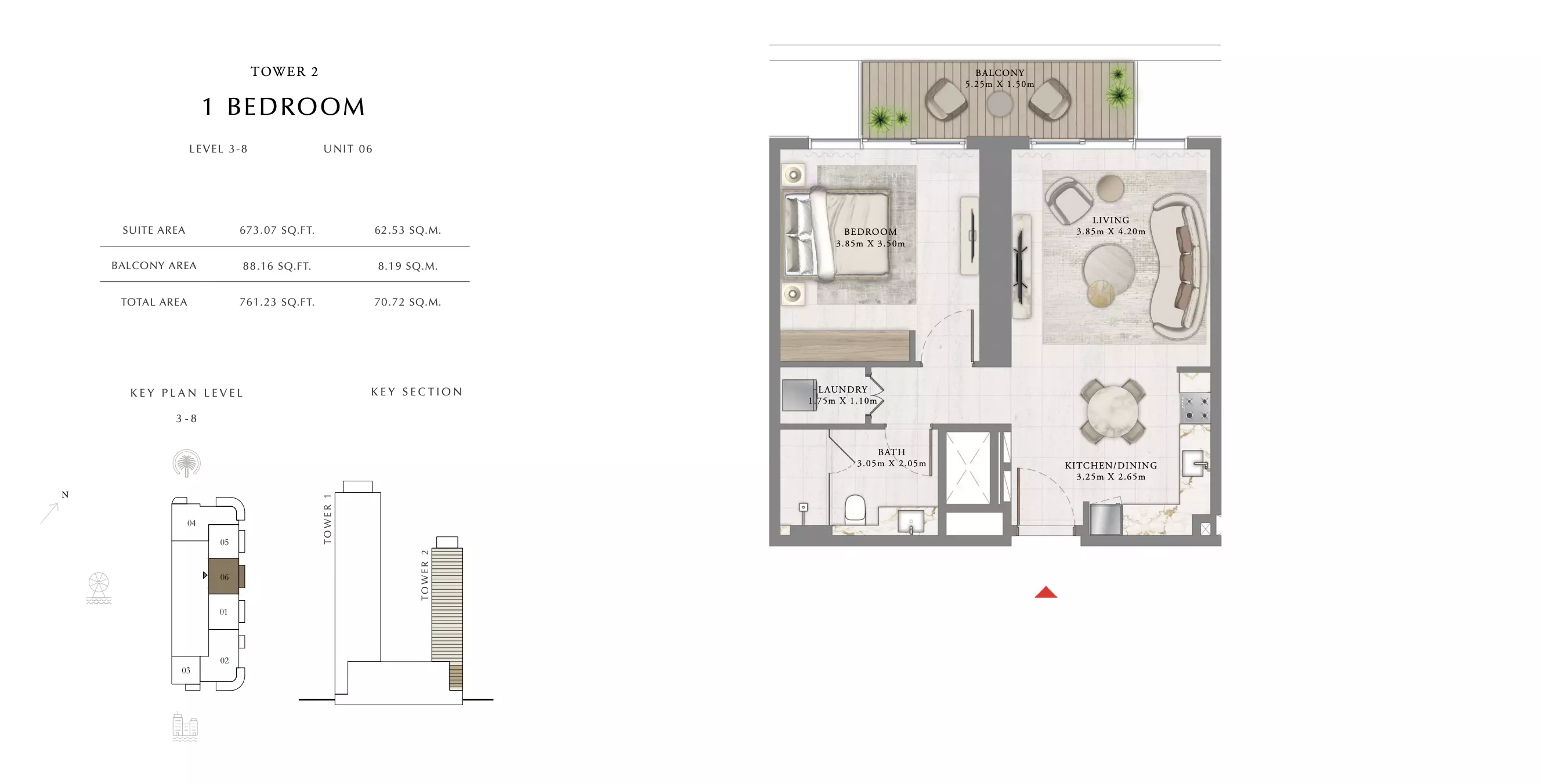 Seapoint T2-Level 3-19&21-40 ,Unit 05&06&08&10, 1 bed