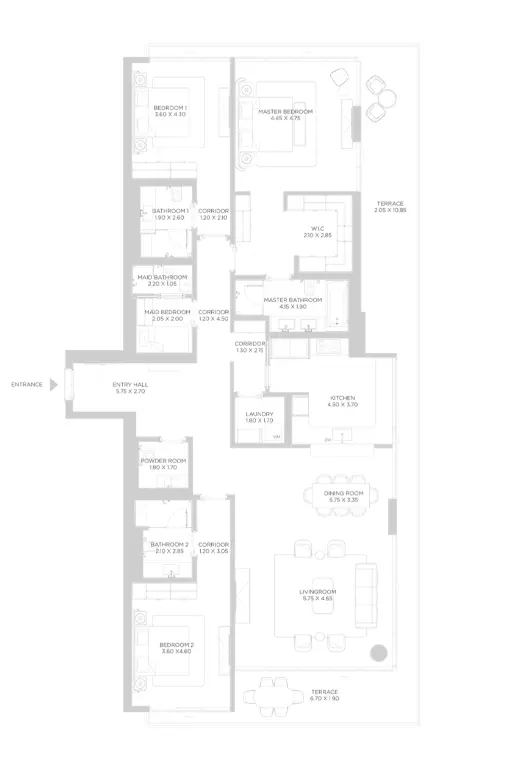 Rixos Phase 2 By Nakheel B2-Type C, 3 beds