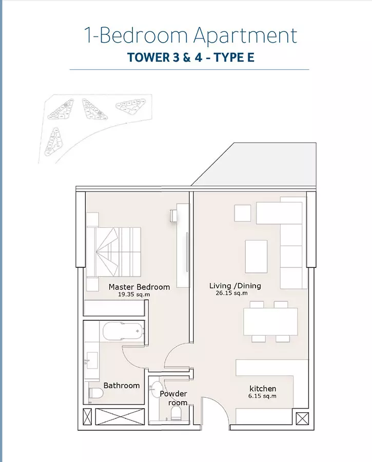 Sea La Vie — 1BR floor plan