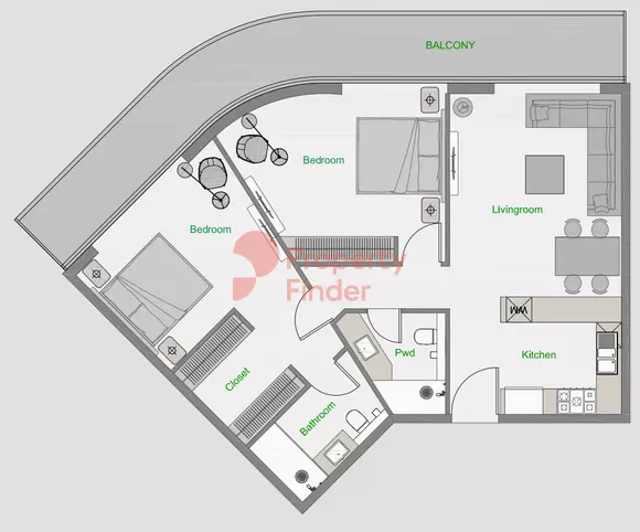 The Central Downtown - Type 3 , Tower D Floor Plan