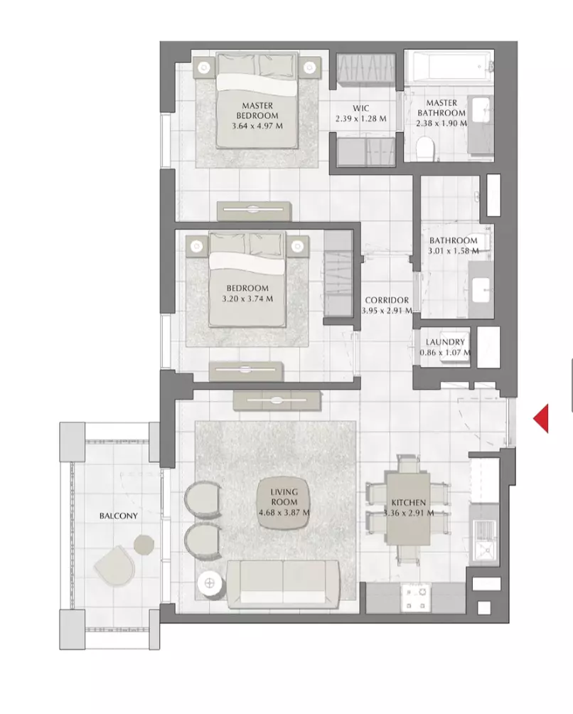 Summer B3-Type D, 2 beds