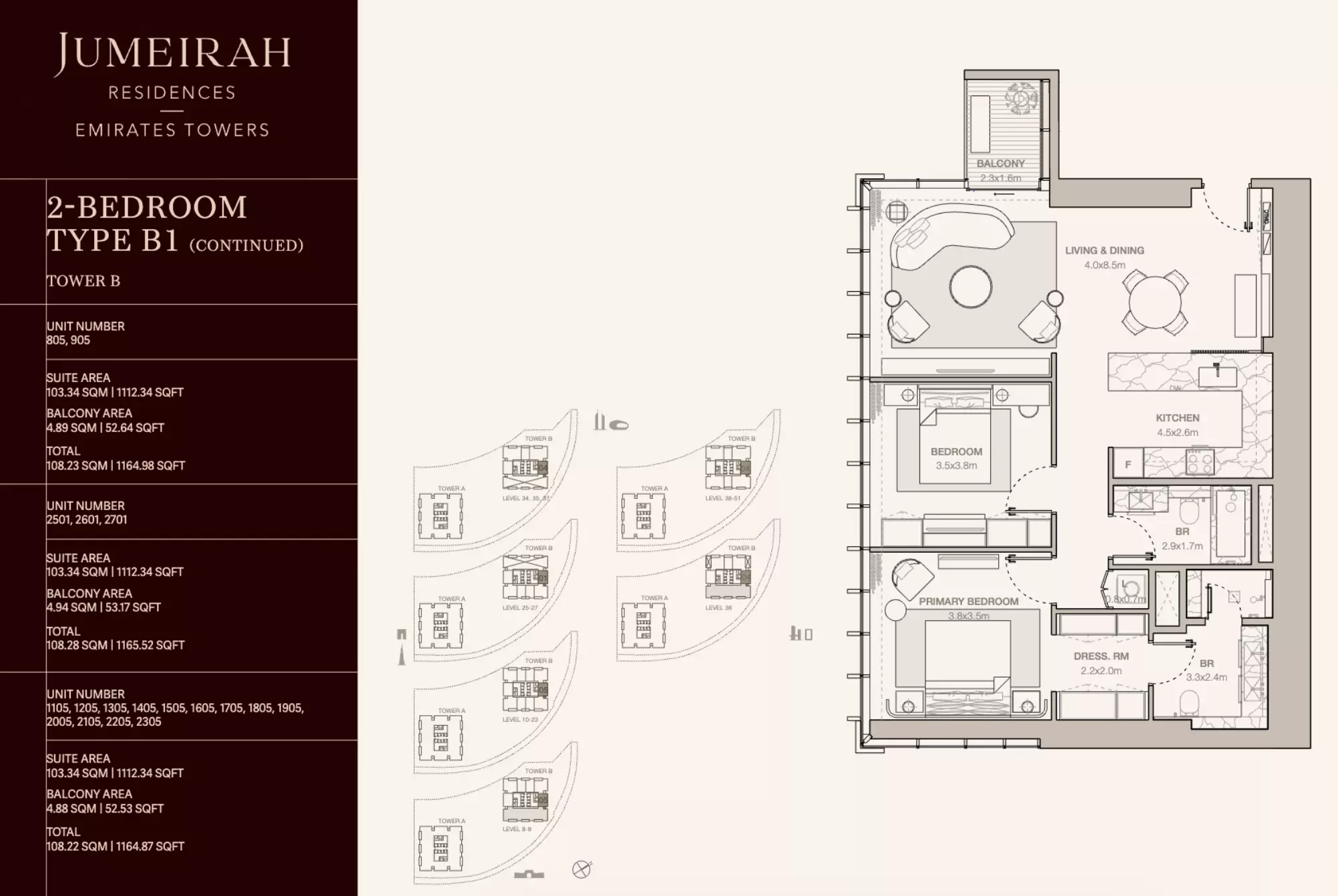 Jumeirah Residences Emirates Towers Type B1 Continued-Tower B, 2 beds