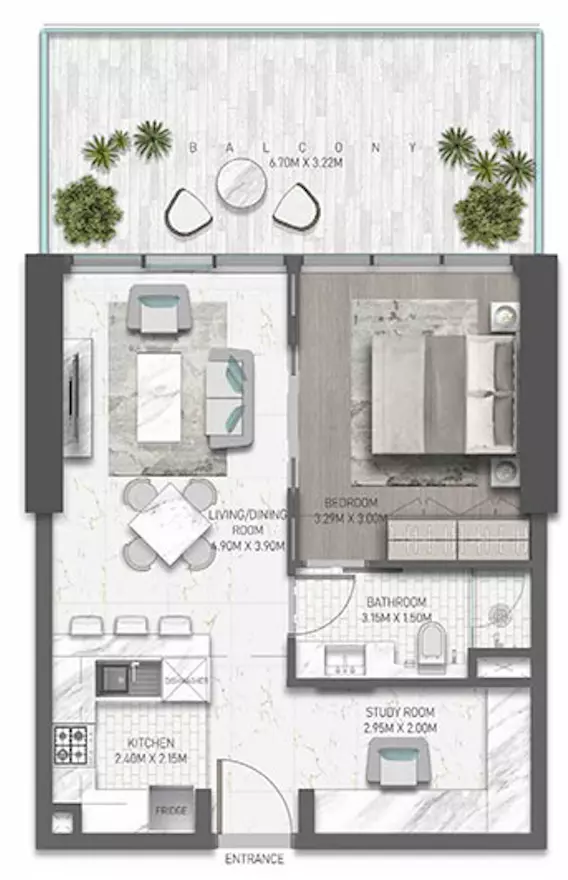 Golf Greens Type 9-2, 1 bed