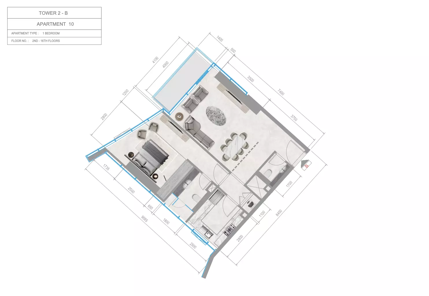 Orchid Towers Phase 1 - Type 5-Tower B Floor Plan