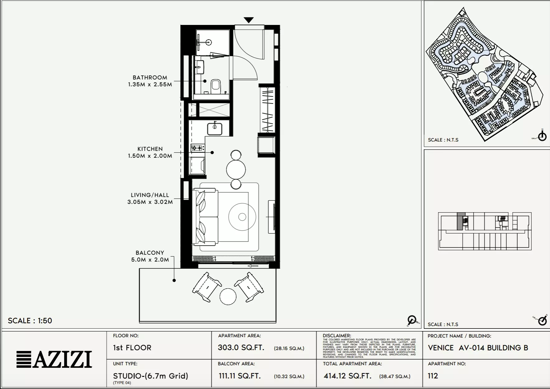 Azizi Venice 14 Type 112-Building B, studio