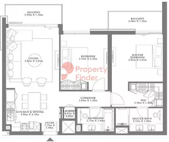 Seagate Type 1C Building 3 Unit 10 Level 2-6, 2 beds