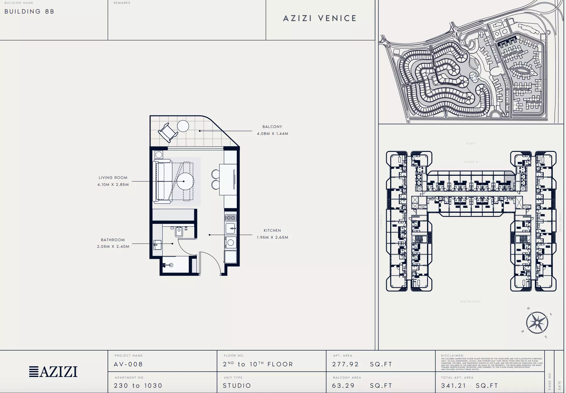 Azizi Venice 8 Type 230-Building B, studio