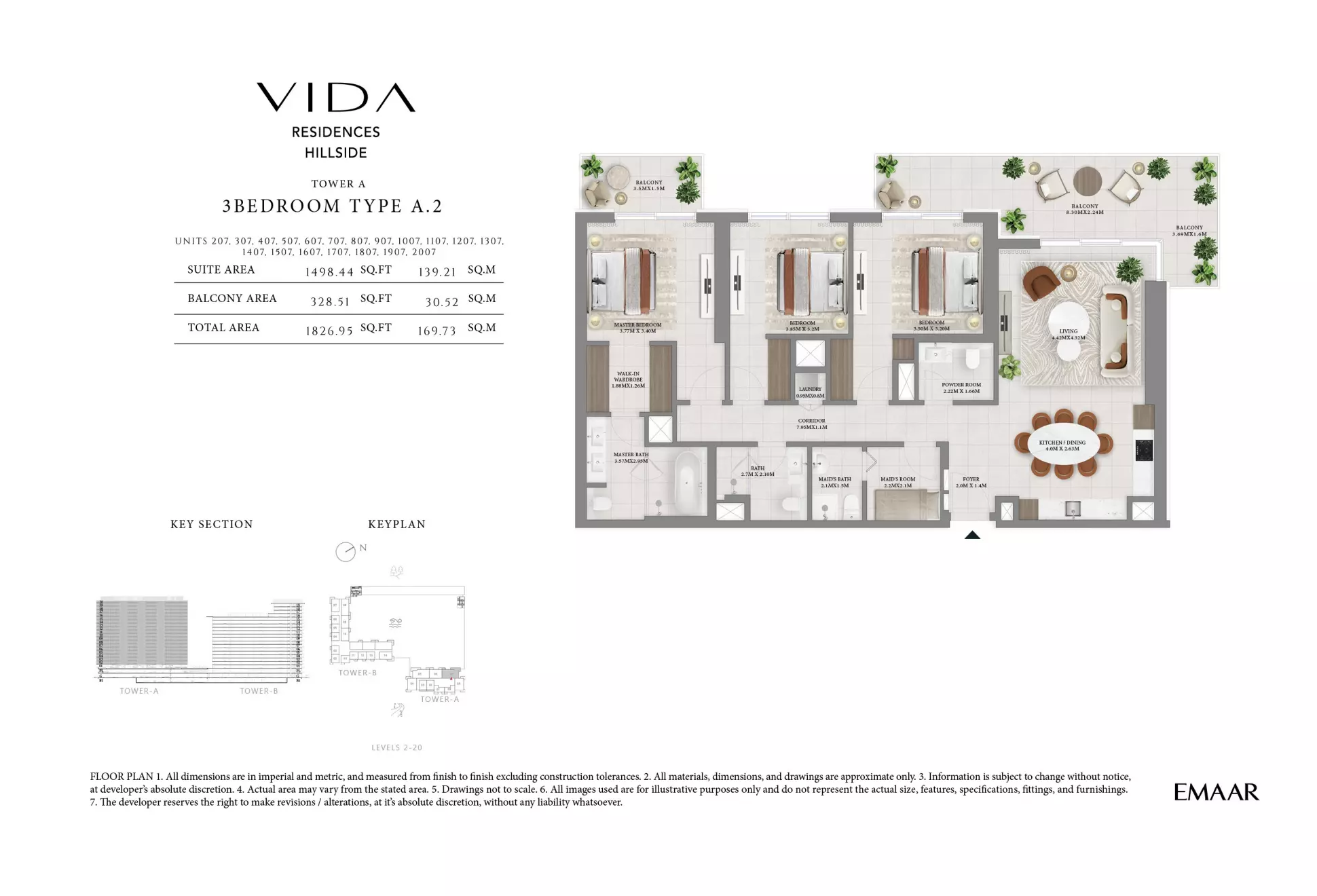 Vida Residences Hillside Type A-5-507, 3 beds