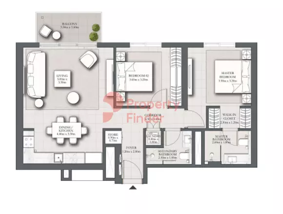 Park Horizon — 2BR floor plan