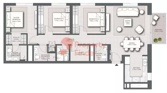 Park Horizon Type A building 2 level 1 unit 103, 3 beds