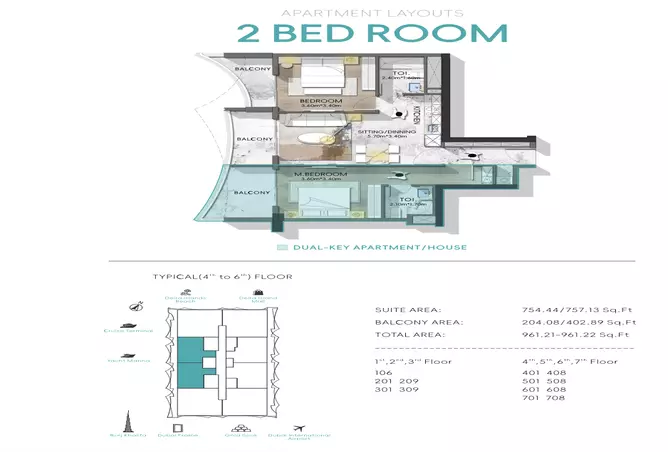 Nautis Residences — 2BR floor plan