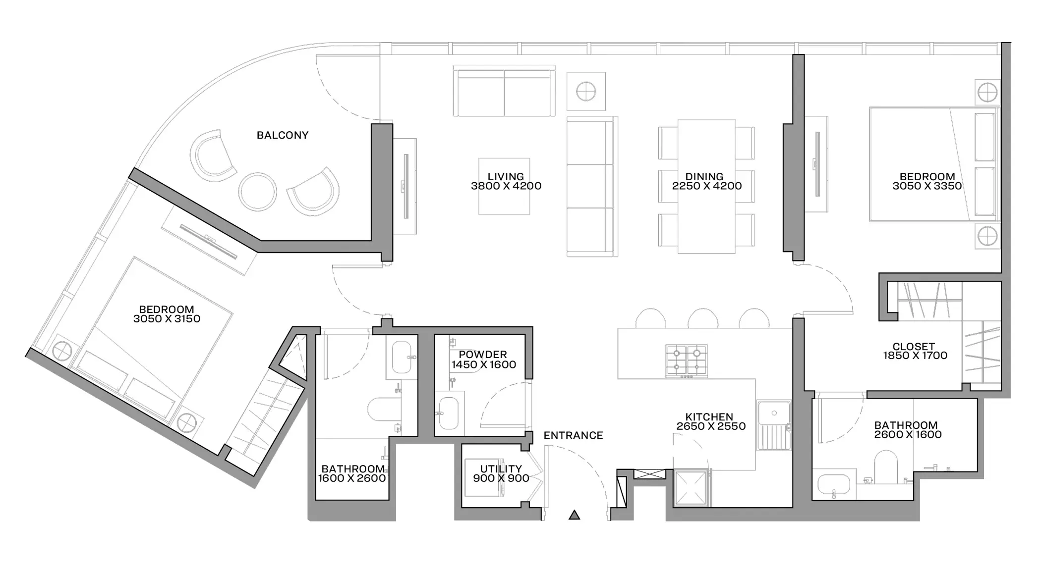 Sobha Coraline Beach Residences Type C, 2 beds