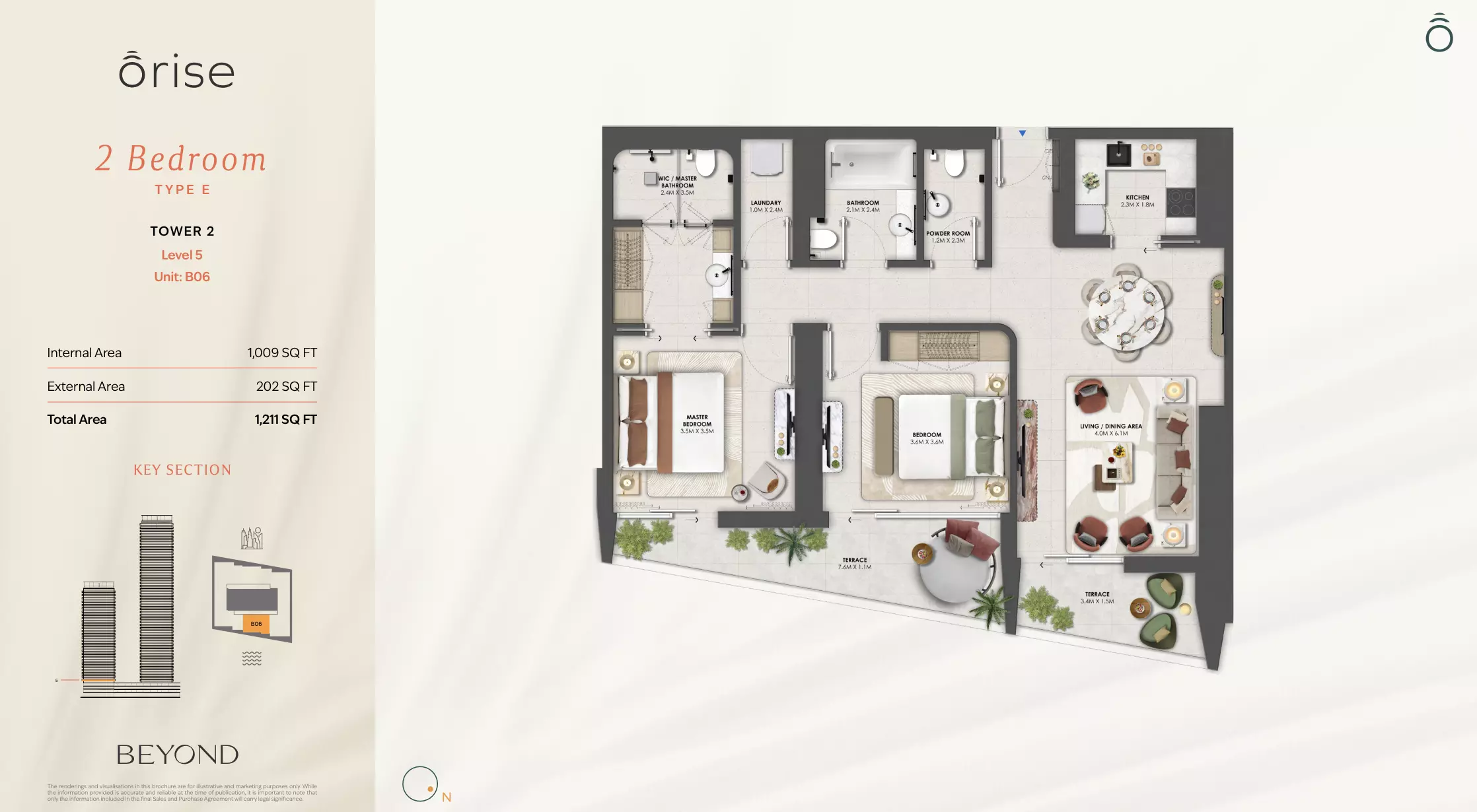 Orise by Beyond Type E - T2 - Level 5, 2 beds
