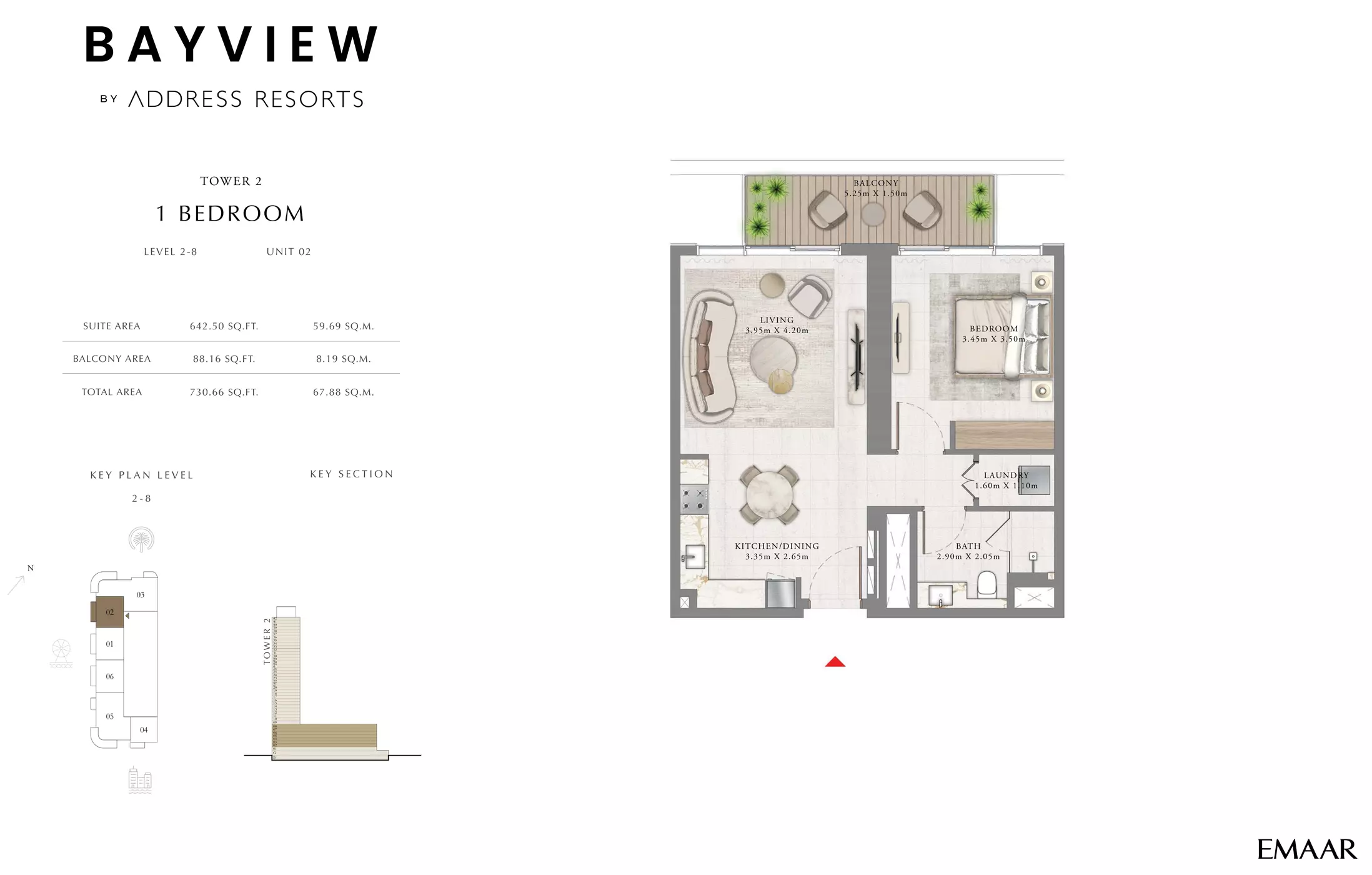 Bayview By Emaar Unit 2, Level 2-8, 1 bed