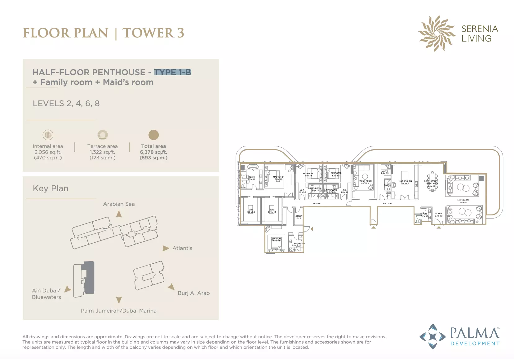 Serenia Living - T3 ‚Äì TYPE 1-B Floor Plan