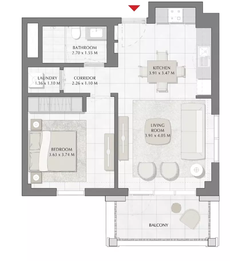 Summer B3-Type F, 1 bed