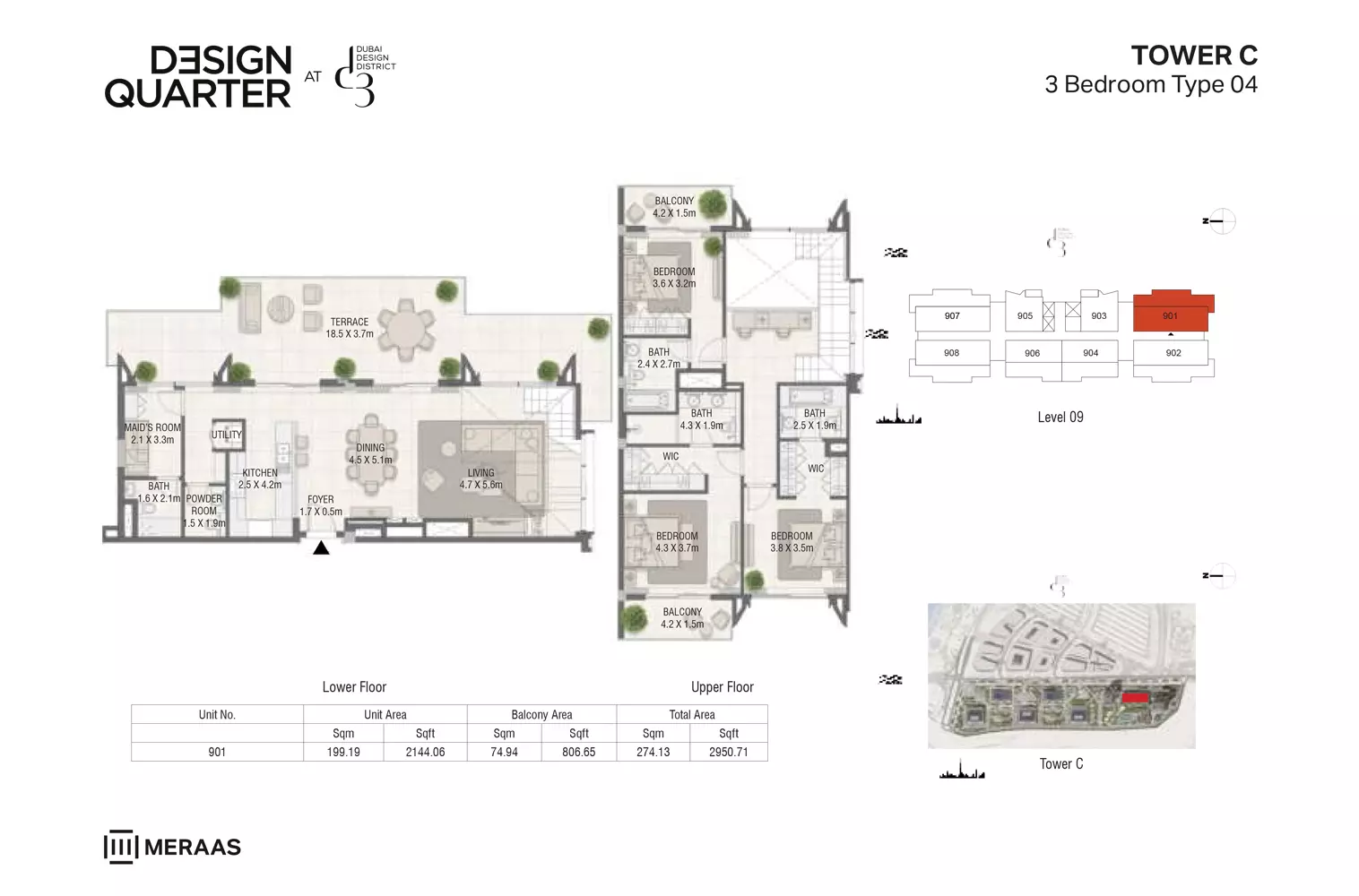 Design Quarter Building C _ Type 04, 3 beds