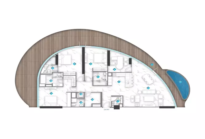 Dusit Rijas Residence — 3BR floor plan