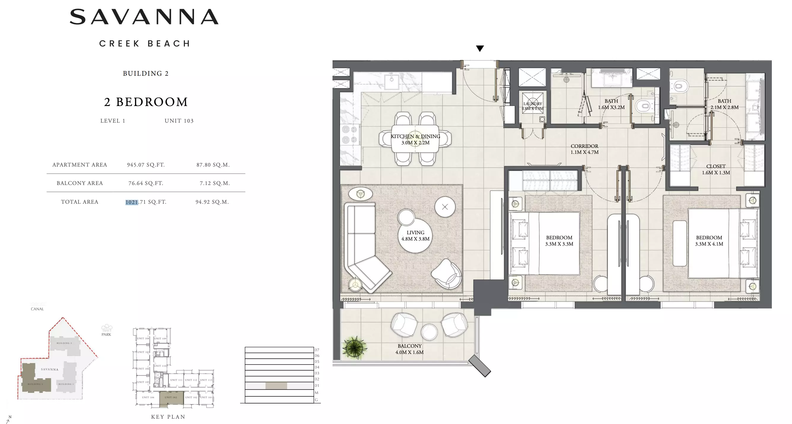 Savanna Level 1 - Unit 103, 2 beds