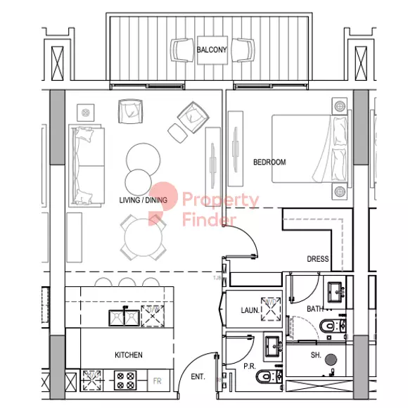 Kensington Waters — 1BR floor plan