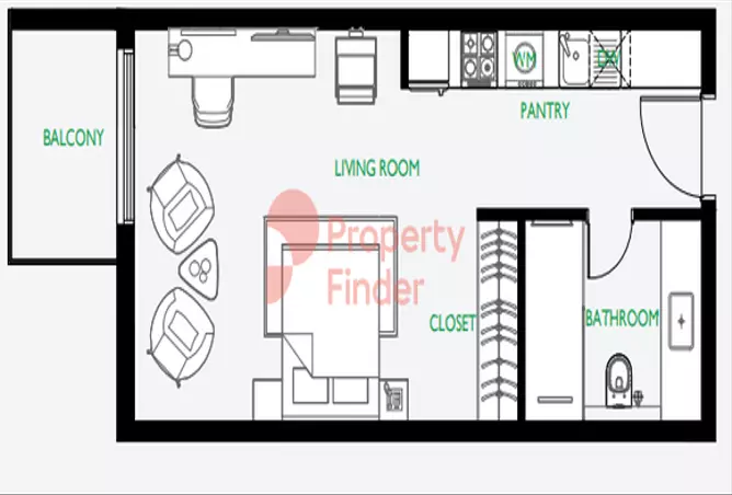 The Community Motor City — Studio floor plan