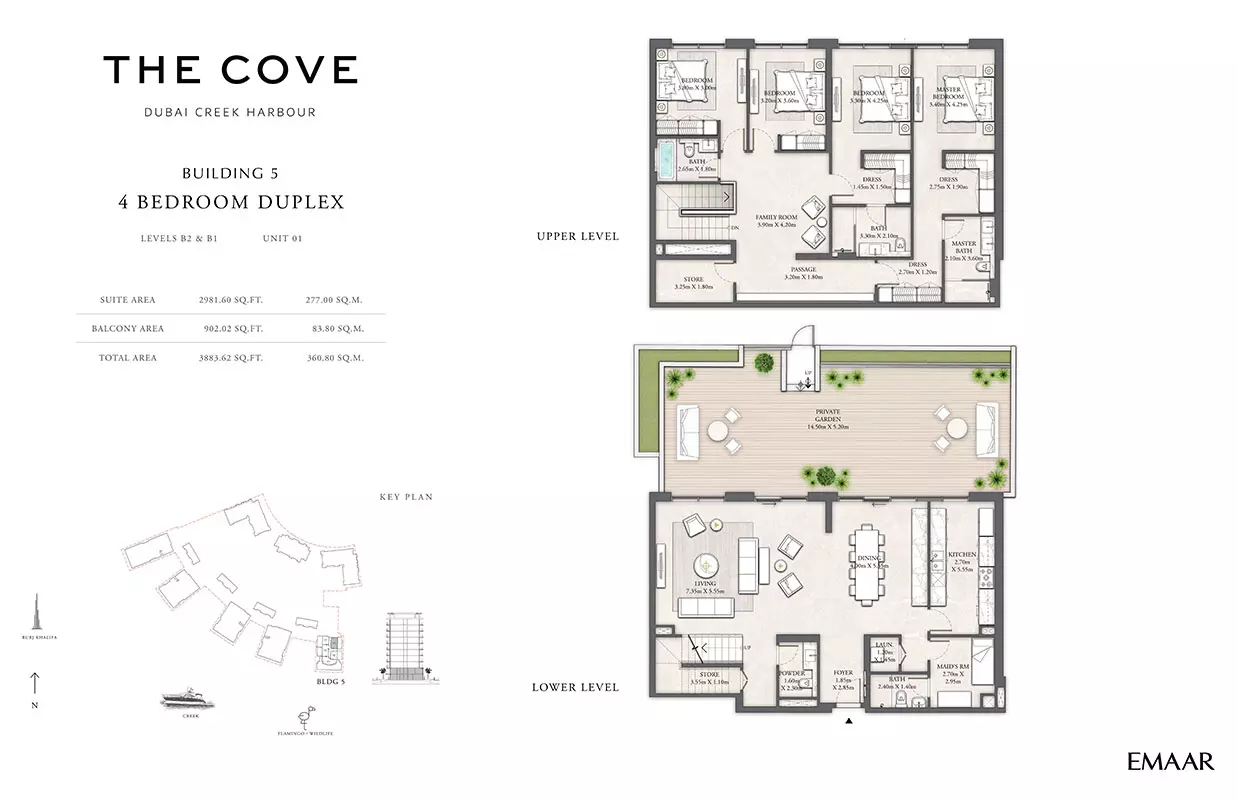 The Cove Phase 2 By Emaar Building 5 - Levels B2 & B1, Unit 01, 4 beds