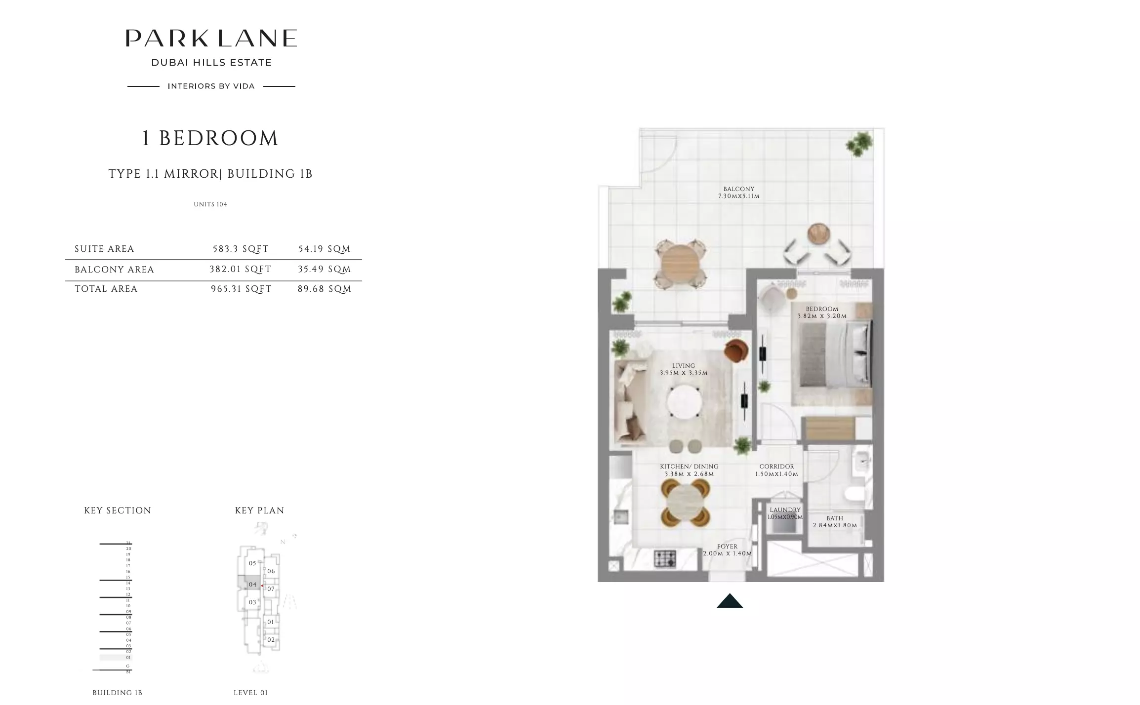 Park Lane — 1BR floor plan