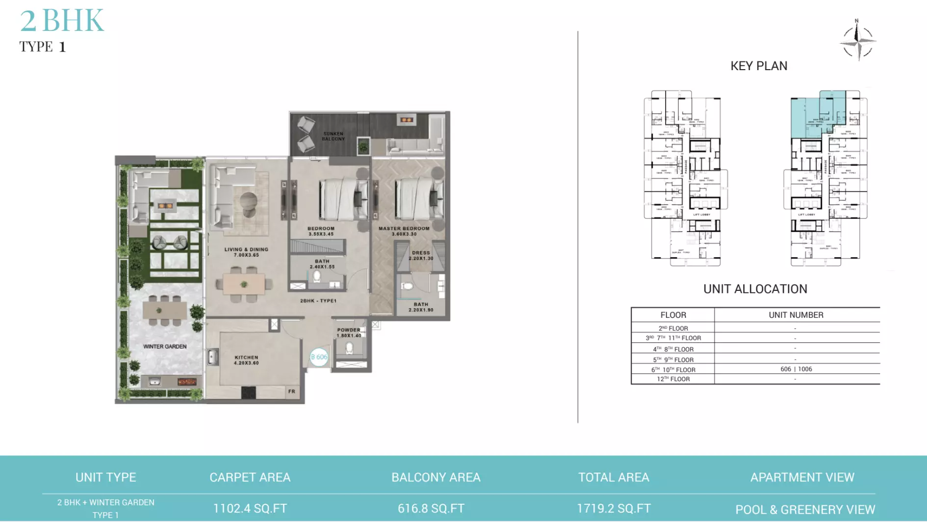 999 Residences By Reef Luxury Development — 2BR floor plan