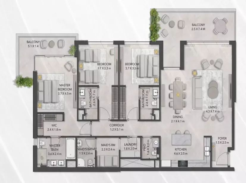 صورة مخطط ارضية الوحدة