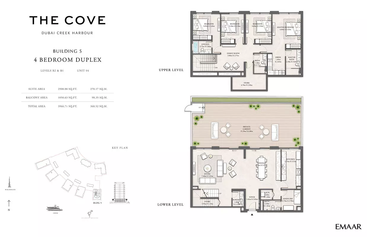 The Cove Phase 2 By Emaar Building 5 - Levels B2 & B1, Unit 04, 4 beds