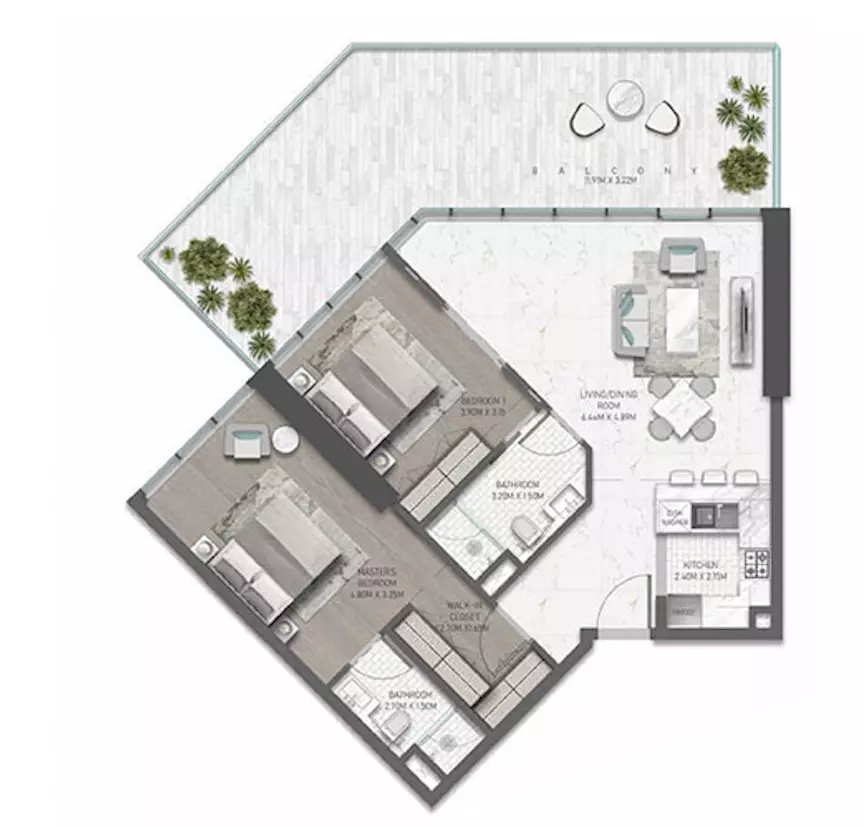 Golf Greens Type 21, 2 beds