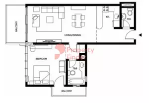 Binghatti Galaxy Tower B Type 19, 1 bed