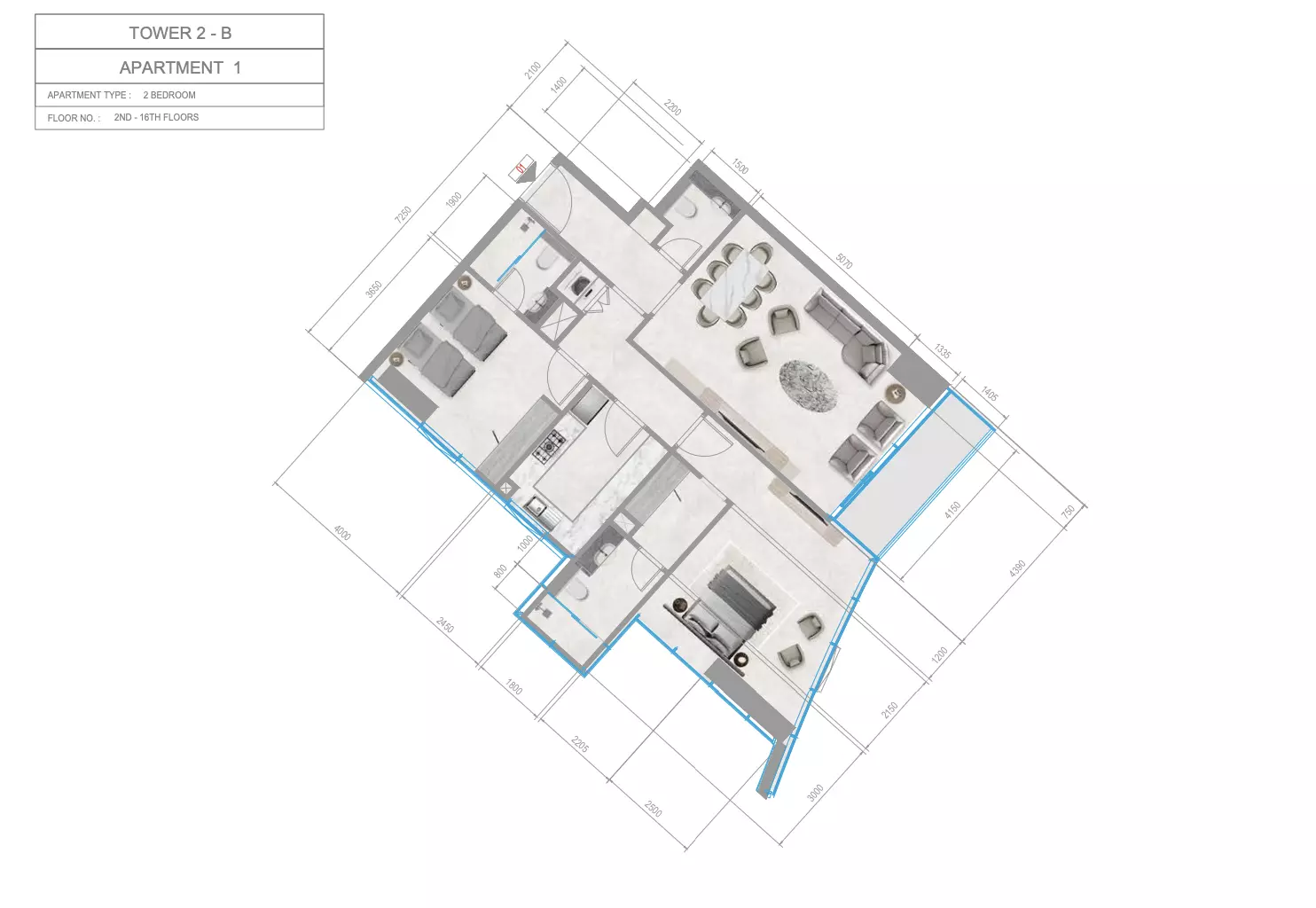 Orchid Towers Phase 1 - Type 4-Tower B Floor Plan