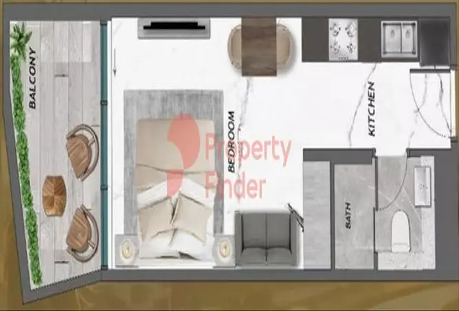 Samana Golf Views — Studio floor plan