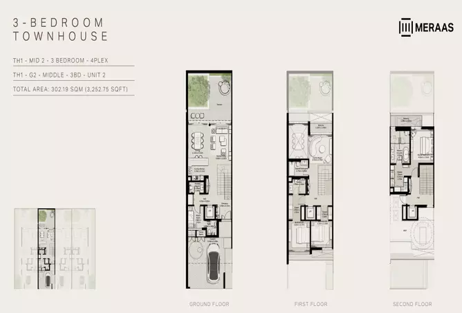 Nad Al Sheba Gardens Phase 11 — 3BR floor plan
