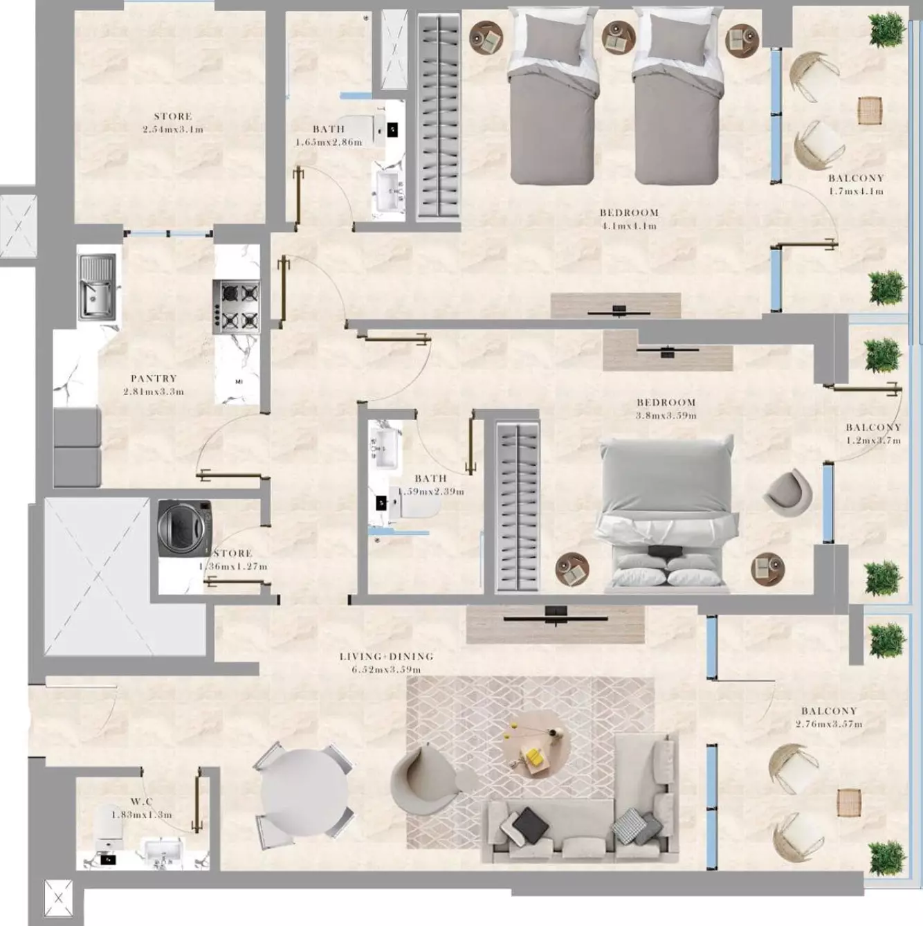 صورة مخطط ارضية الوحدة