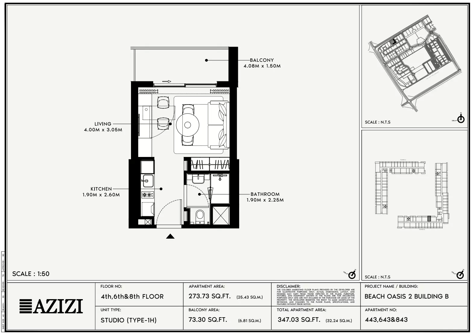 Beach Oasis Phase 2 By Azizi Type 1H - BB, studio