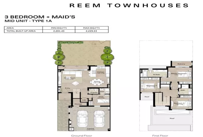 Reem Townhouses — 3BR floor plan