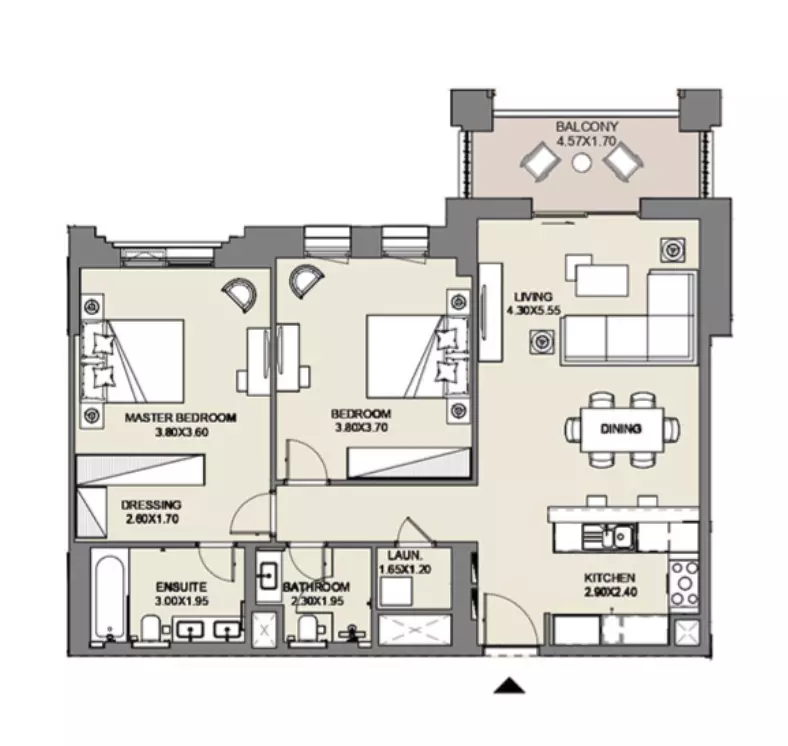 Al Jazi B4-Type A1, Level 3, 2 beds