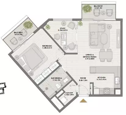 Elara Type 1E, 1 bed