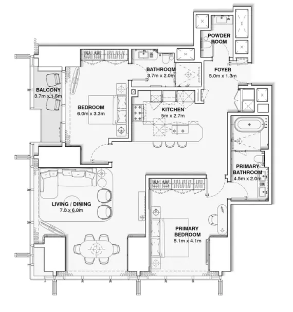 صورة مخطط ارضية الوحدة