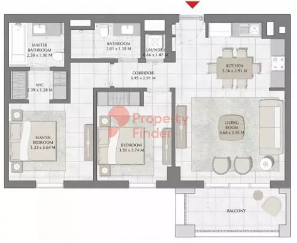 Creek Beach Surf — 2BR floor plan