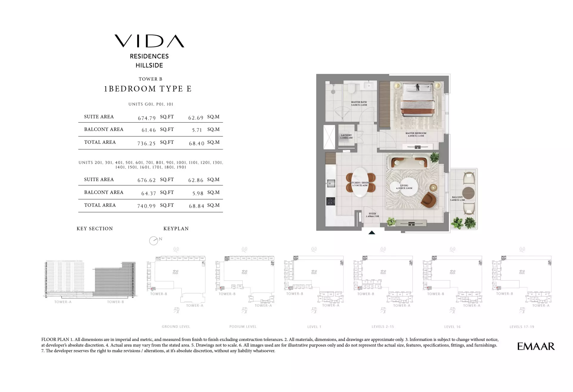 Vida Residences Hillside Type B-5-501-Tower A, 1 bed