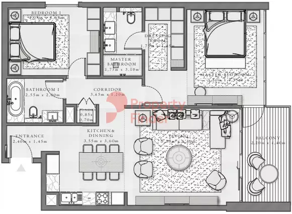 Sirdhana B3-Type 3 Level 02-06, 2 beds
