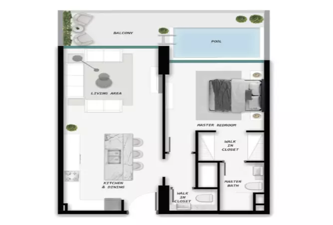 Ocean Pearl 2 By Sd — 1BR floor plan