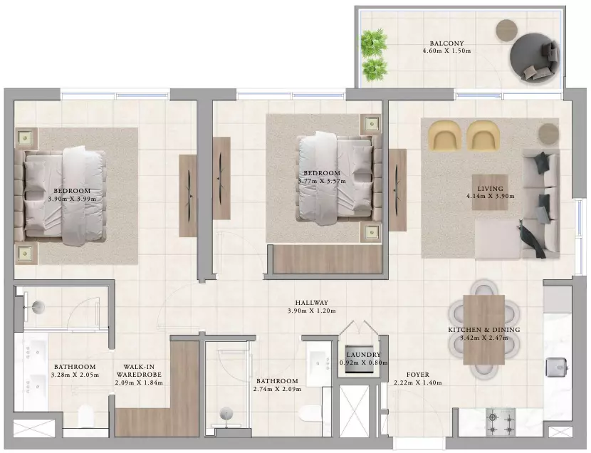 Greenside Residence Type 8, 2 beds